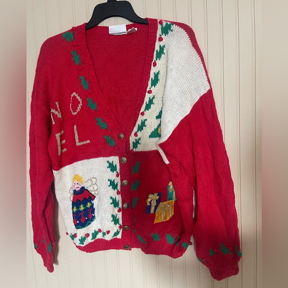 Nordstrom Red and White Holiday Cardigan